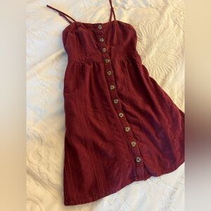 Universal Thread Red Ribbed Strapless Sundress